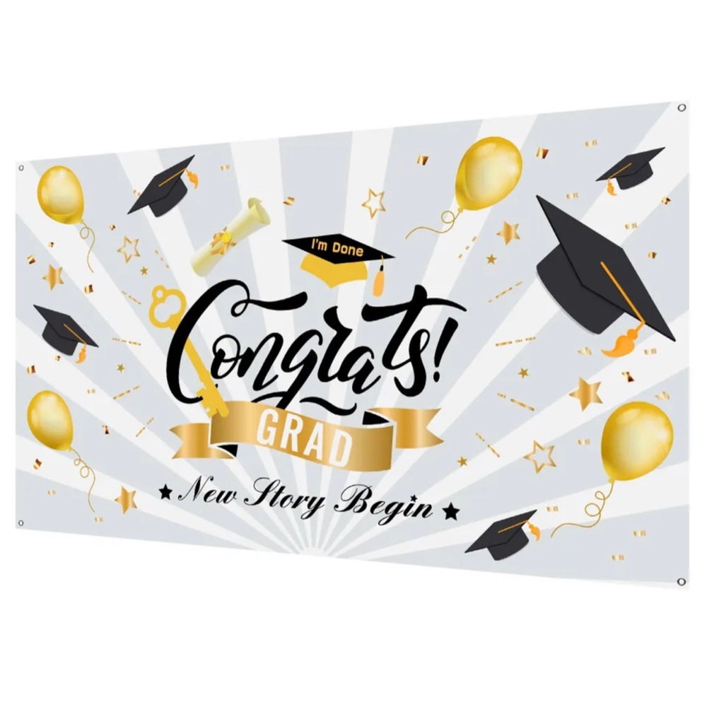 Graduation Season Congrats Grad Party Banner Size 45" X‎ 78.7"